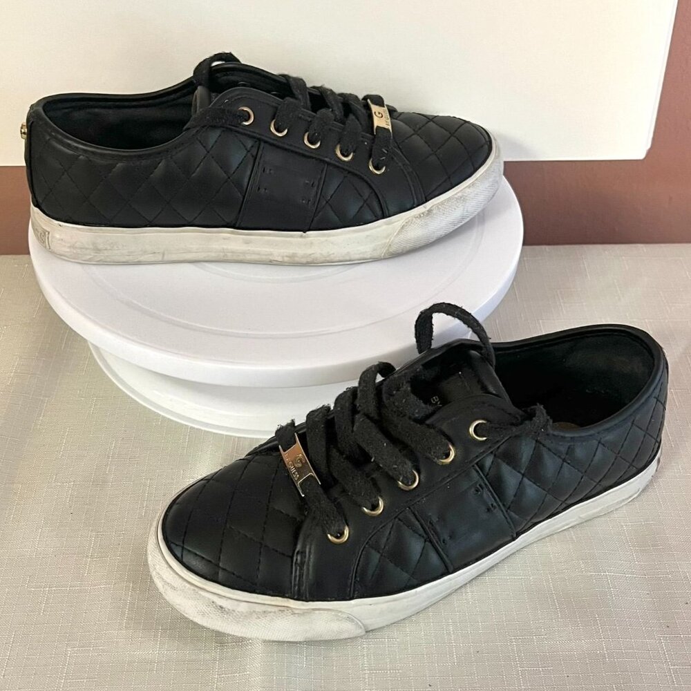 G By Guess Womens Size 6.5M Quilted Black Sneakers GG Backer 2